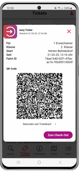 eezy.nrw Ticket in der App